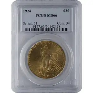 $20 U.S. Gold Saint PCGS66